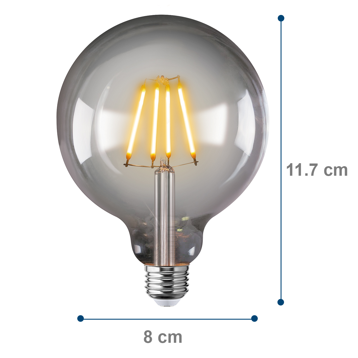 Foto 3 pulgar | Pack De 4 Focos Led Vintage Aksi 4w Globo Smoke E27 Dimeable Luz Cálida