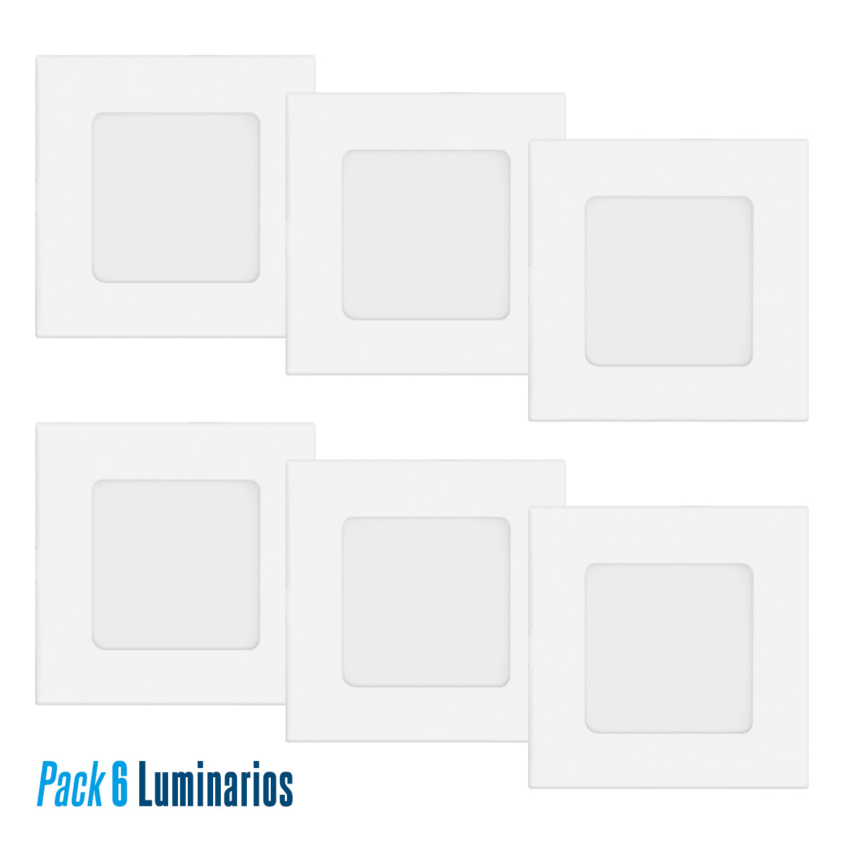 Foto 7 pulgar | Pack De 6luminarios Led Aksi 6w Empotrable Cuadrado Ultra Delgado