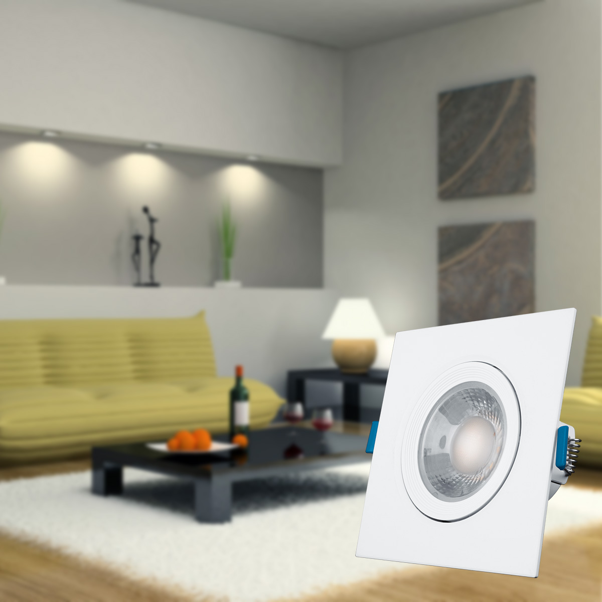 Foto 7 pulgar | Pack De 6 Spots Aksi 5w Cuadrado Led Empotrable Dirigible Luz Blanca