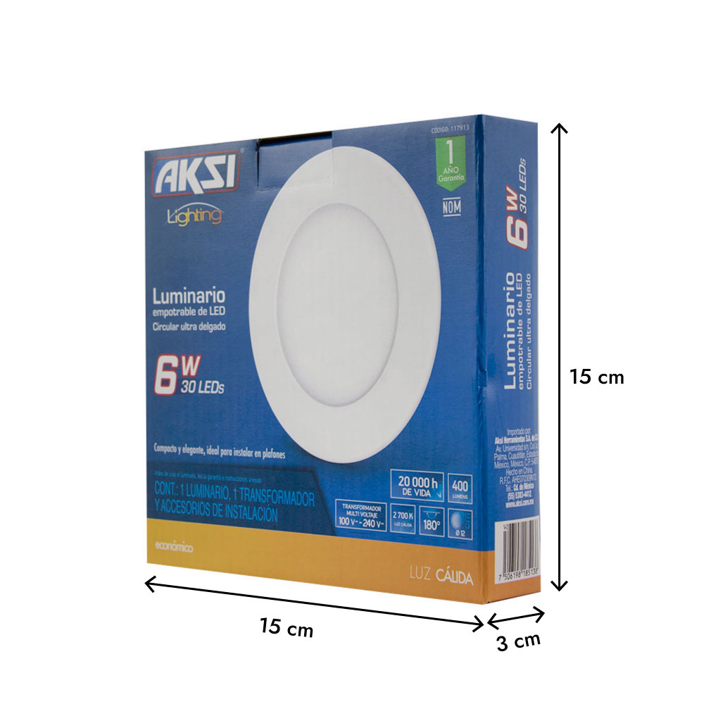 Foto 4 pulgar | Pack De 6luminarios Led Aksi 6w Empotrable Circular Ultra Delgado