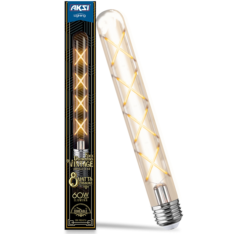 Foto 5 pulgar | Pack De 6 Focos Led Vintage Aksi 8w Ampolleta X4 Dimeable Luz Cálida