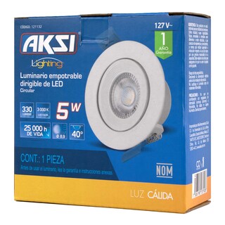 Foto 5 | Pack De 6 Spots Aksi 5w Circular Led Empotrable Dirigible Luz Cálida