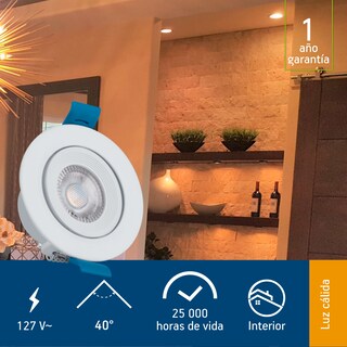 Foto 6 | Pack De 6 Spots Aksi 5w Circular Led Empotrable Dirigible Luz Cálida
