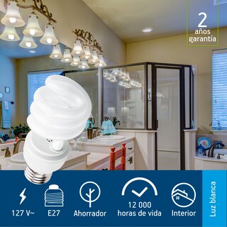 Foto 4 | Pack De 20 Focos Ahorradores Aksi 9w Mini Espiral Base E27 Luz Blanca