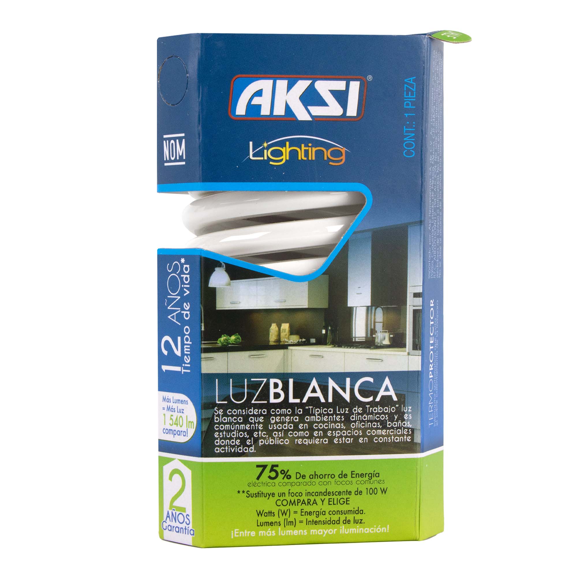 Foto 4 pulgar | Pack De 16 Focos Ahorradores Aksi 23w Espiral Base E27 Luz Blanca