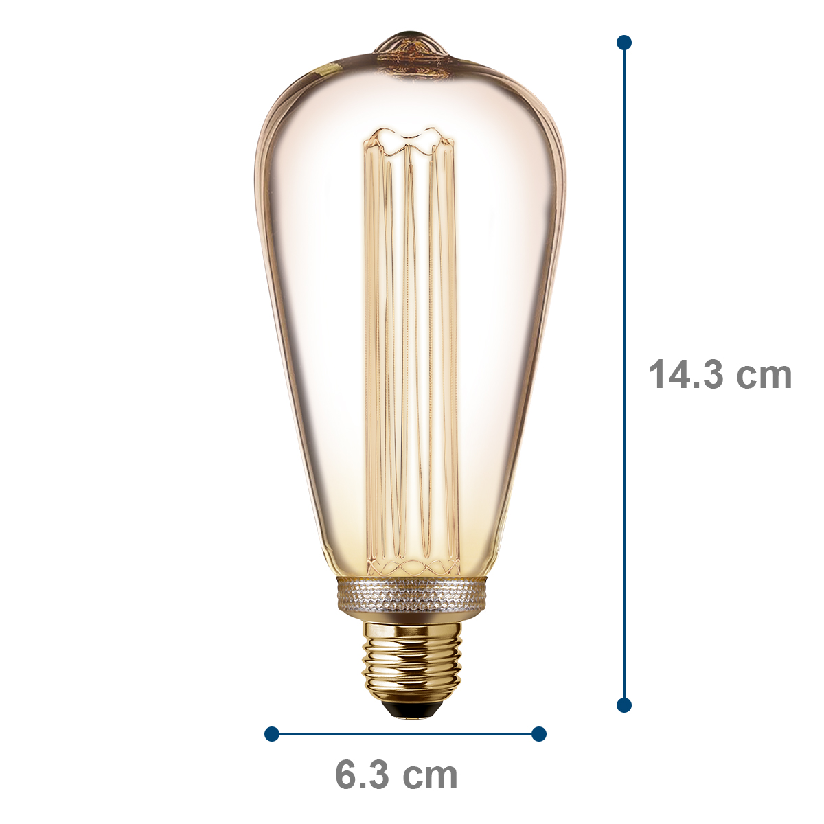 Foto 3 pulgar | Pack De 6 Focos Led Vintage Aksi 4w Mazorca Tornado Dimeable Luz Cálid