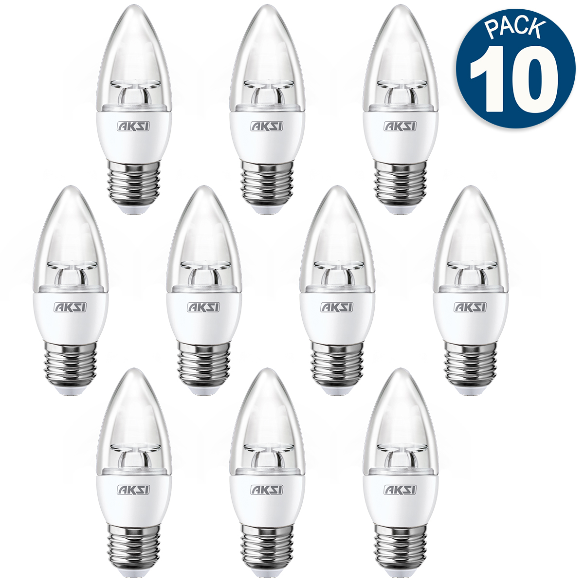 Foto 2 pulgar | Pack De 10 Focos Led Aksi 4w Vela Base E27 Luz Blanca