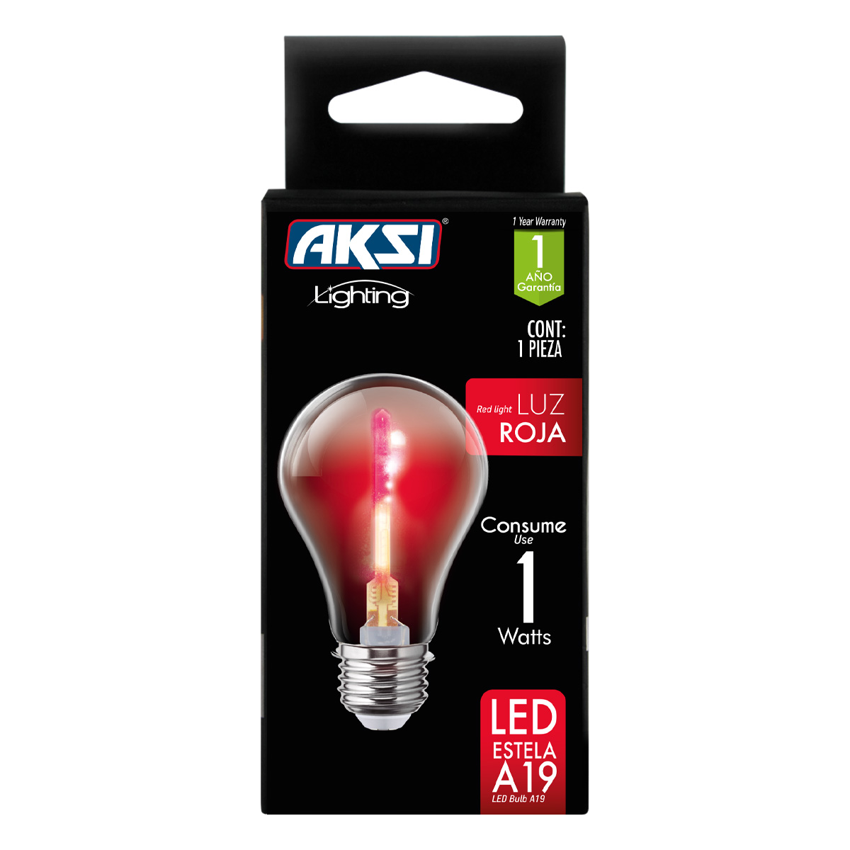 Foto 3 pulgar | Pack De 6 Focos Led Aksi 1w A19 Estela De Luz Base E27 Rojo