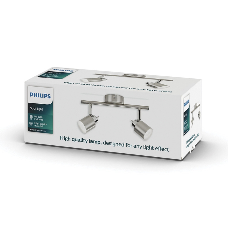 Foto 4 pulgar | Spotlight Silver Plate Porta 2xgu-10 Philips 35 W 274x155 Mm - Venta Internacional.