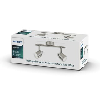 Foto 3 | Spotlight Silver Plate Porta 2xgu-10 Philips 35 W 274x155 Mm - Venta Internacional.