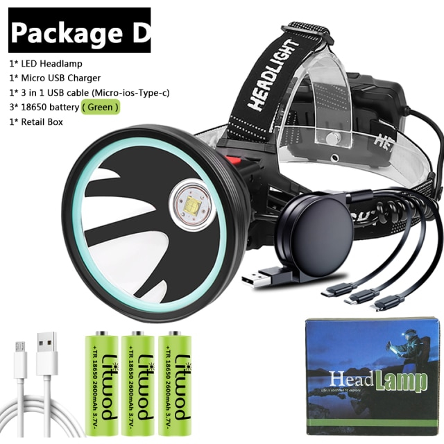 Foto 2 pulgar | Linterna Frontal Sanlin Beans Ym-k09 Xhp90.2 32w 7800mah - Venta Internacional.