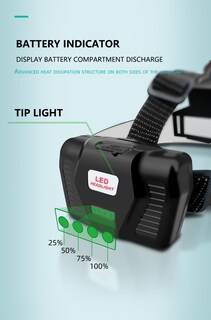 Foto 4 | Linterna Frontal Sanlin Beans Ym-k09 Xhp90.2 32w 7800mah - Venta Internacional.