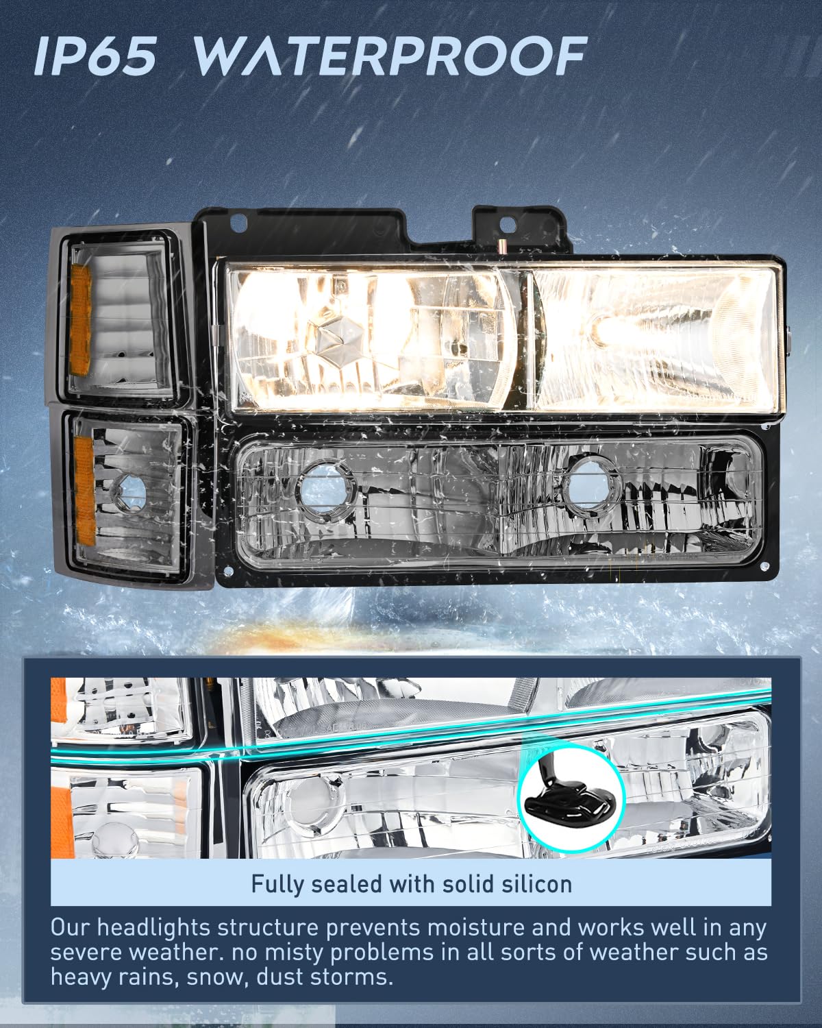 Foto 4 | Conjunto De Faros Nilight Para Chevy Silverado 1994-1998 - Venta Internacional.
