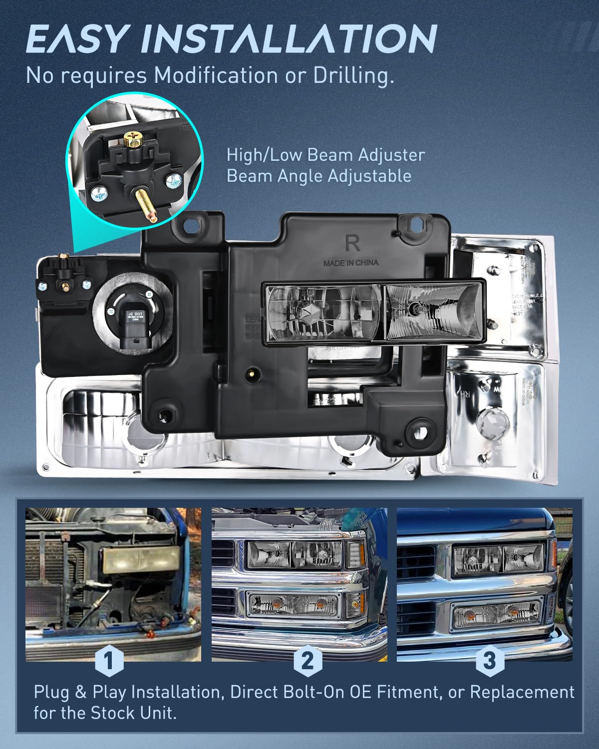 Foto 7 pulgar | Conjunto De Faros Nilight Para Chevy Silverado 1994-1998 - Venta Internacional.