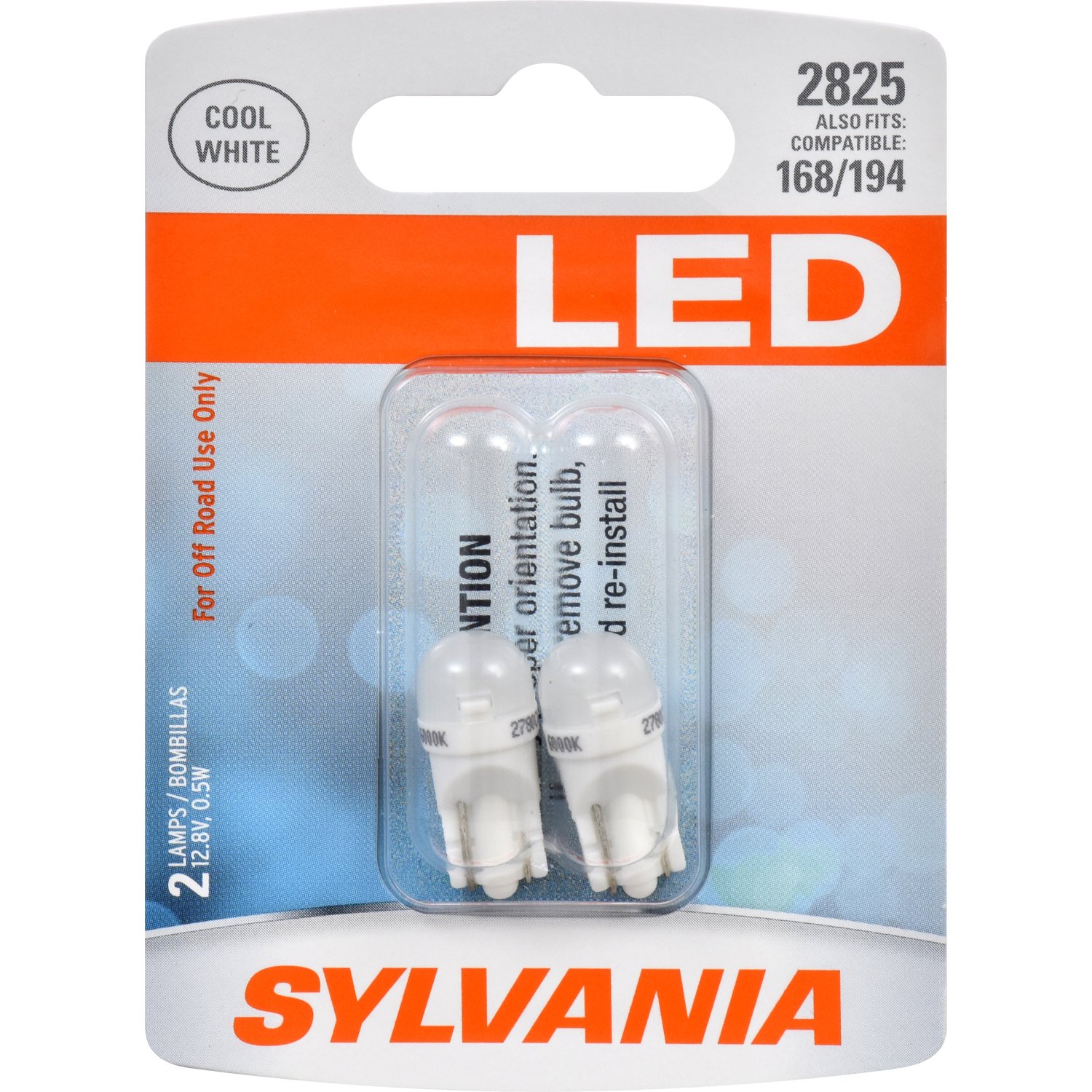 Minibombilla Led Sylvania 2825 T10 W5 W Blanca (2 Bombillas) - Venta Internacional.