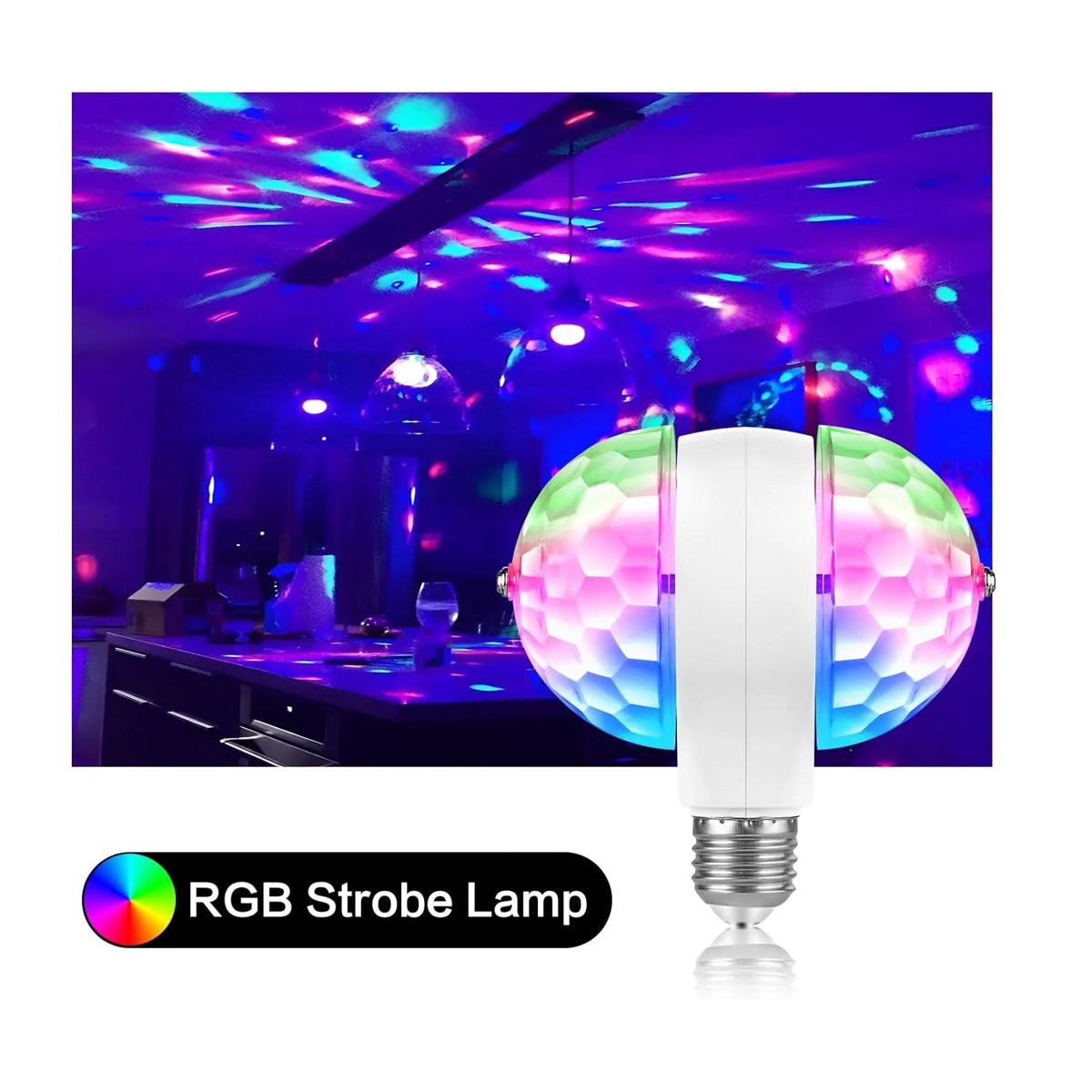 Foto 3 pulgar | Luz Led Rgb Tipo Foco Doble Giratorio Luces De Fiesta