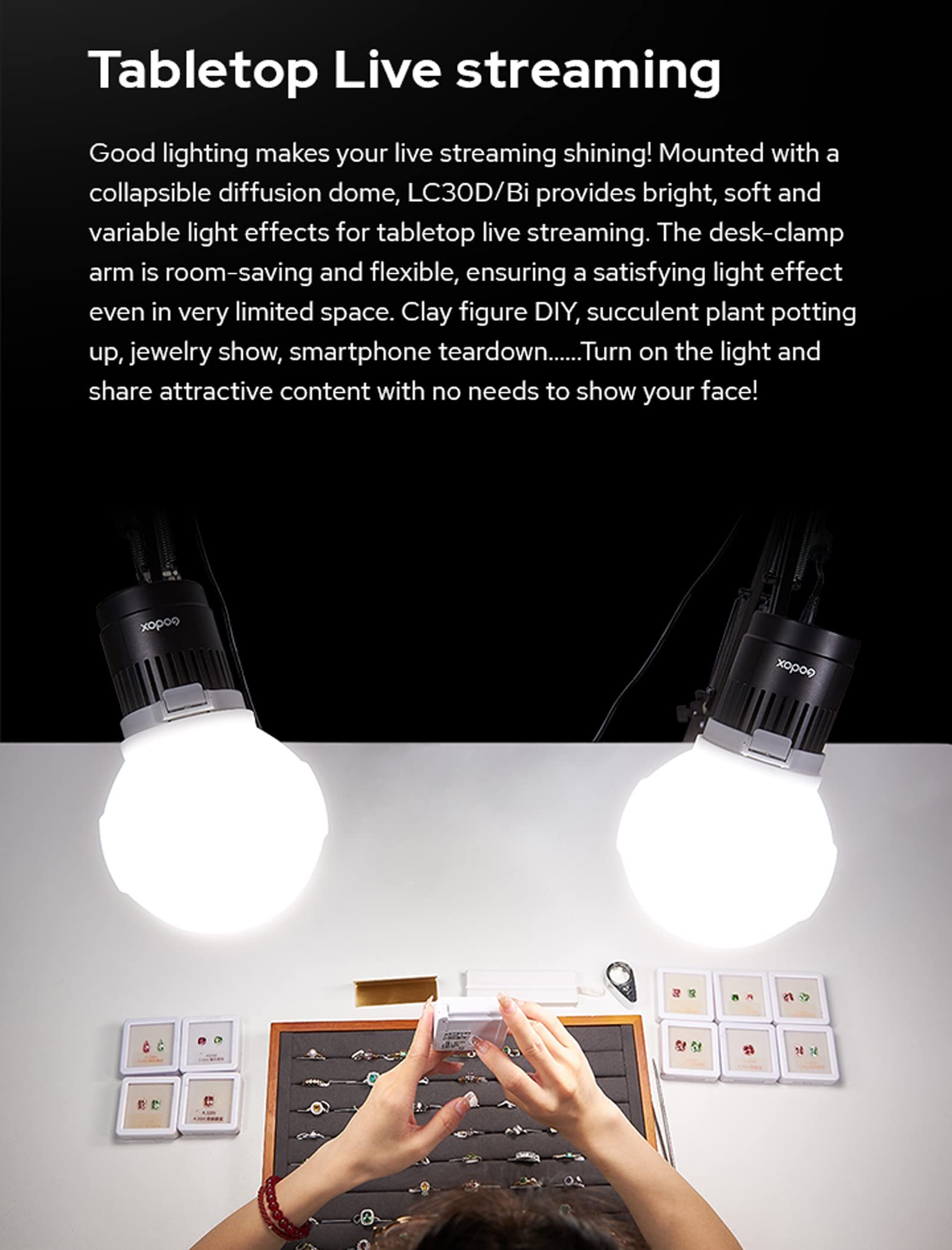 Foto 5 pulgar | Lámpara Led De Sobremesa Godox Lc30bi 3200k-5600k Bicolor - Venta Internacional.