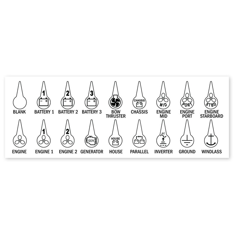 Kit De Etiquetas Para Interruptor De Batería Icon Blue Sea 7902-bss (10 Unidades) - Venta Internacional.