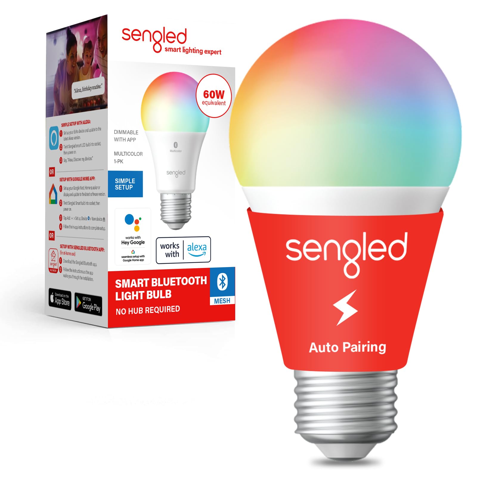 Foto 2 pulgar | Bombilla Inteligente Sengled Alexa/Bluetooth A19 Cambia de Color - Venta Internacional