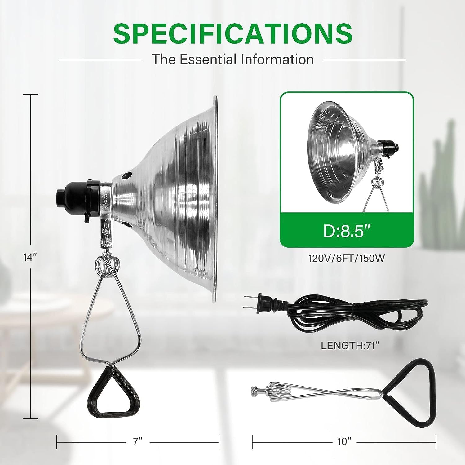 Foto 2 | Lámpara Clamp Simple Deluxe Ajustable De 21,6 Cm Con Reflector De Aluminio - Venta Internacional.