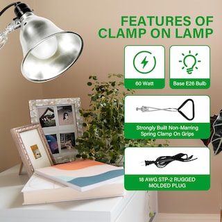 Foto 5 | Enchufe De Lámpara Tipo Pinza Simple Deluxe Con Reflector De Aluminio De 14 Cm - Venta Internacional.