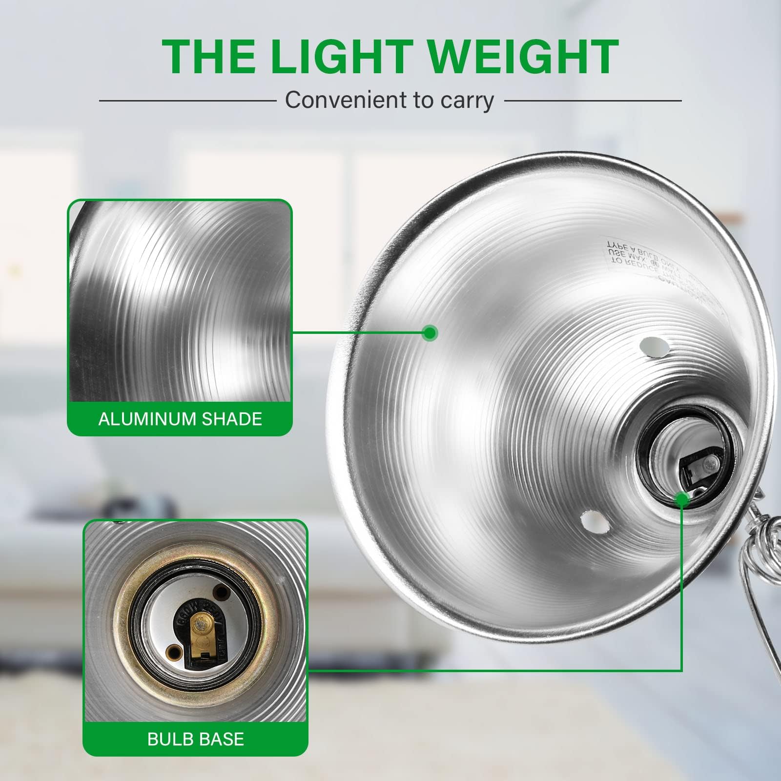 Foto 4 pulgar | Lámpara Clamp Simple Deluxe De 60 W Con Reflector De Aluminio De 14 Cm - Venta Internacional.