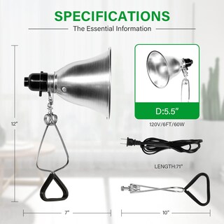 Foto 4 | Lámpara Clamp Simple Deluxe De 60 W Con Reflector De Aluminio De 14 Cm - Venta Internacional.