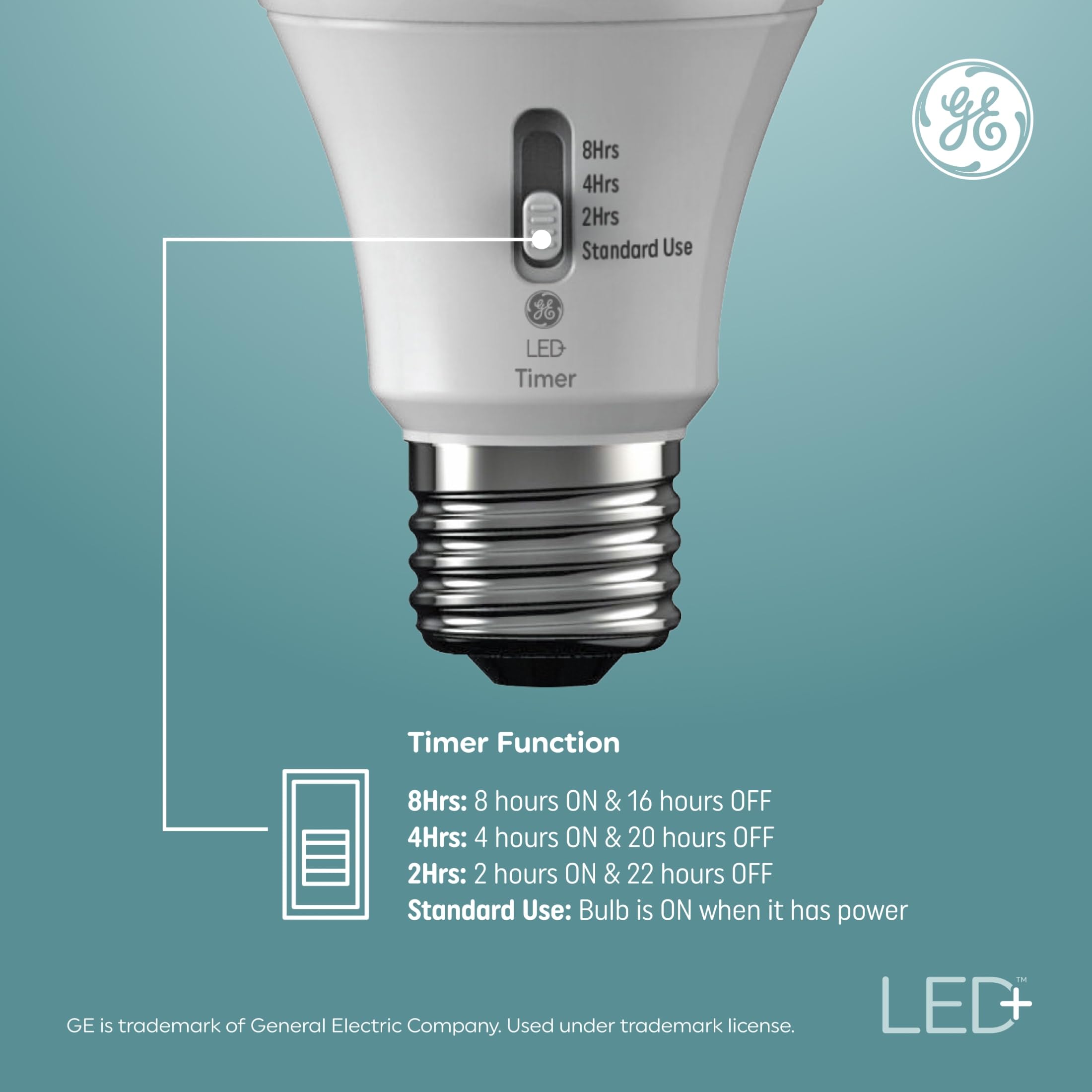 Foto 4 pulgar | Bombilla Led Ge Led+ Timer A19 De 8 W, Color Blanco Suave (1 Paquete) - Venta Internacional.
