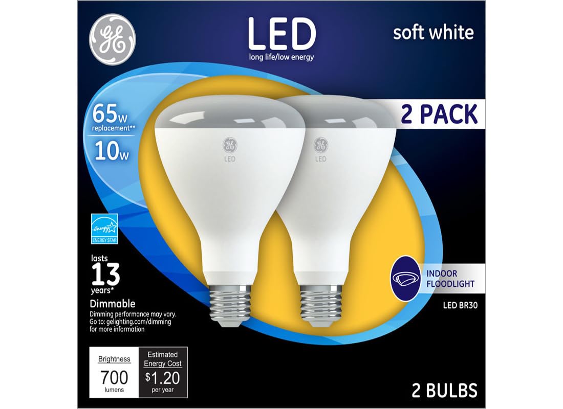 Foto 1 | Bombilla Led Ge Lighting Br30 Para Interiores, 10 W, 700 Lm, Paquete De 2 - Venta Internacional.