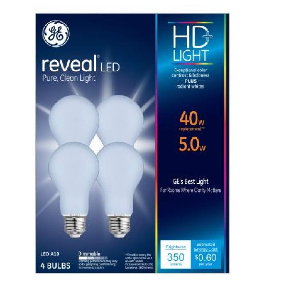 Bombilla Led Ge A19 Hd+ Pure De 8 W (paquete De 2) Equivalente A 60 W - Venta Internacional.