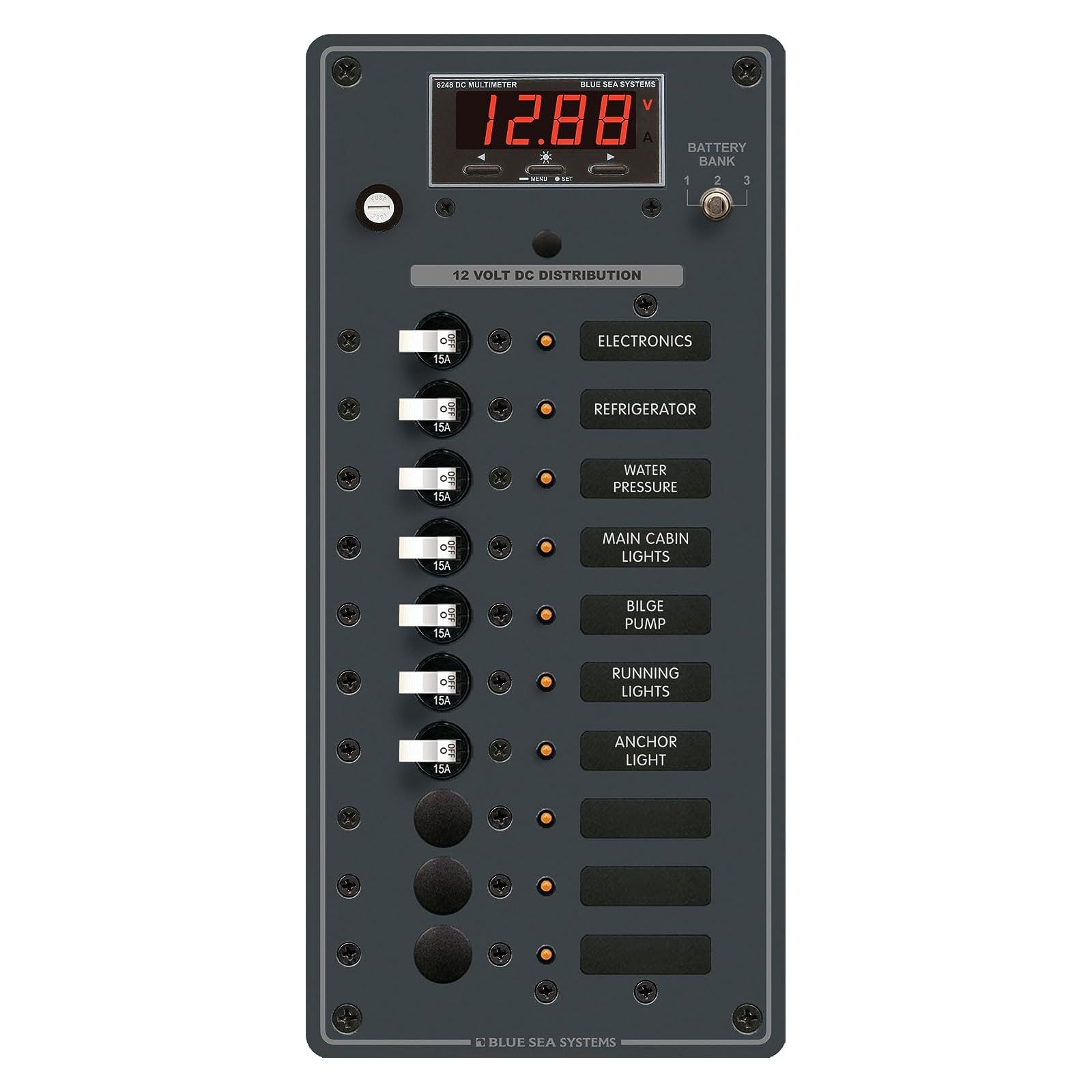 Foto 1 | Panel De Interruptores Blue Sea Systems 8402 Dc De 10 Posiciones - Venta Internacional.