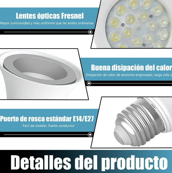 Foto 3 | Xtellar Bombilla Led 18w E26 Imperdible, Iluminación Brillante 6000k Blanco Cálido, Ahorro Energético Y Elegan