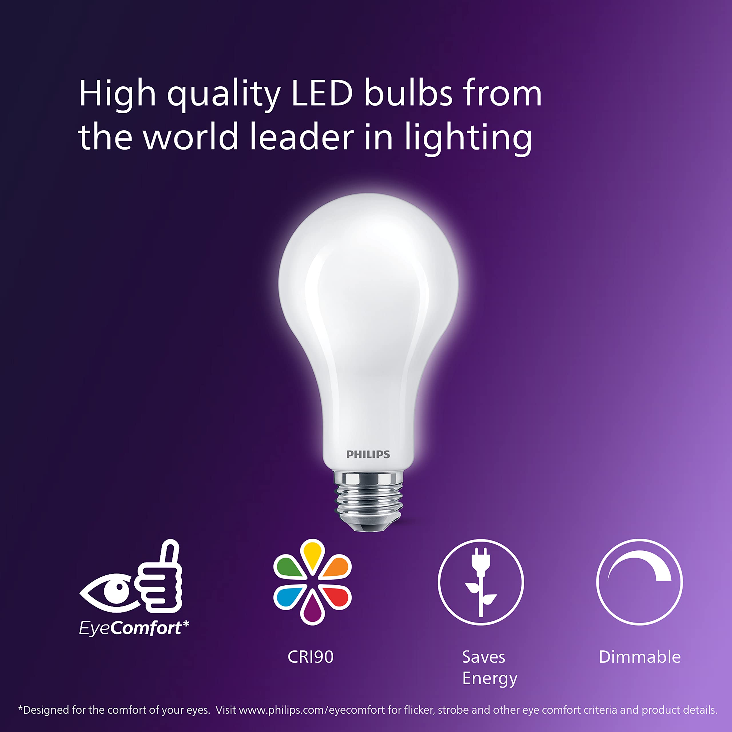 Foto 5 pulgar | Bombilla Led Philips A21 De 12 W = 100 W, 1600 Lm, 5 Tonos, Paquete De 2 - Venta Internacional.