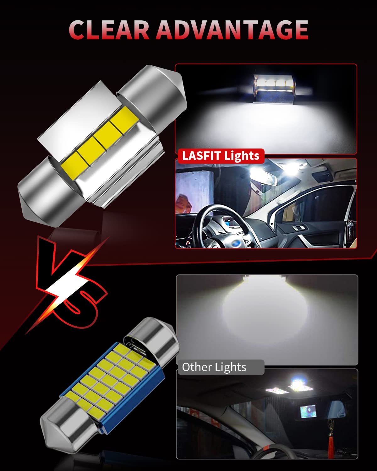 Foto 3 pulgar | Bombilla Led Lasfit De3022 Festoon De3175 De3021 De3023 De 31 Mm, 400 Lúmenes - Venta Internacional.