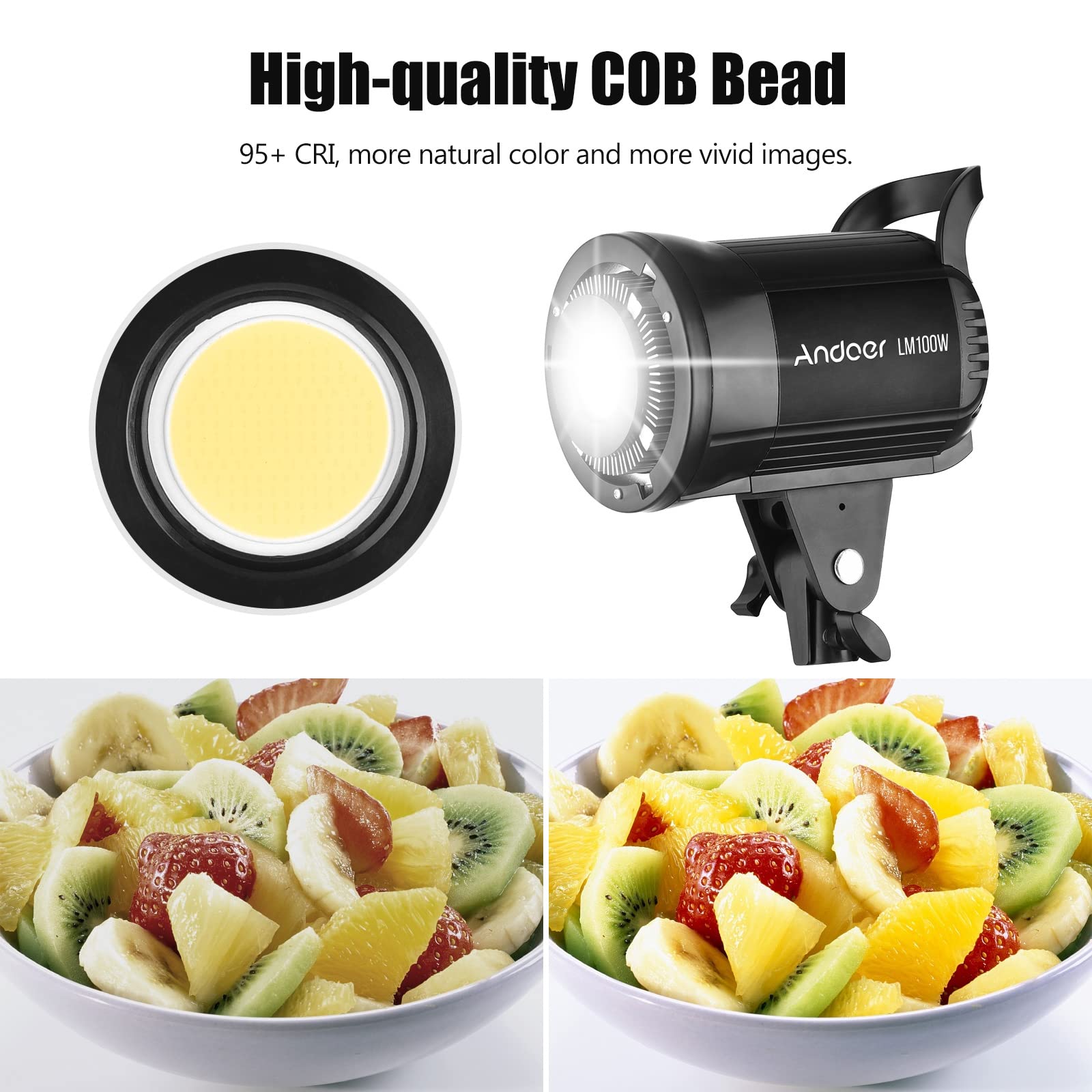 Foto 2 | Luz Led De Relleno Para Fotografía Andoer Lm100w 5600k 100w - Venta Internacional.