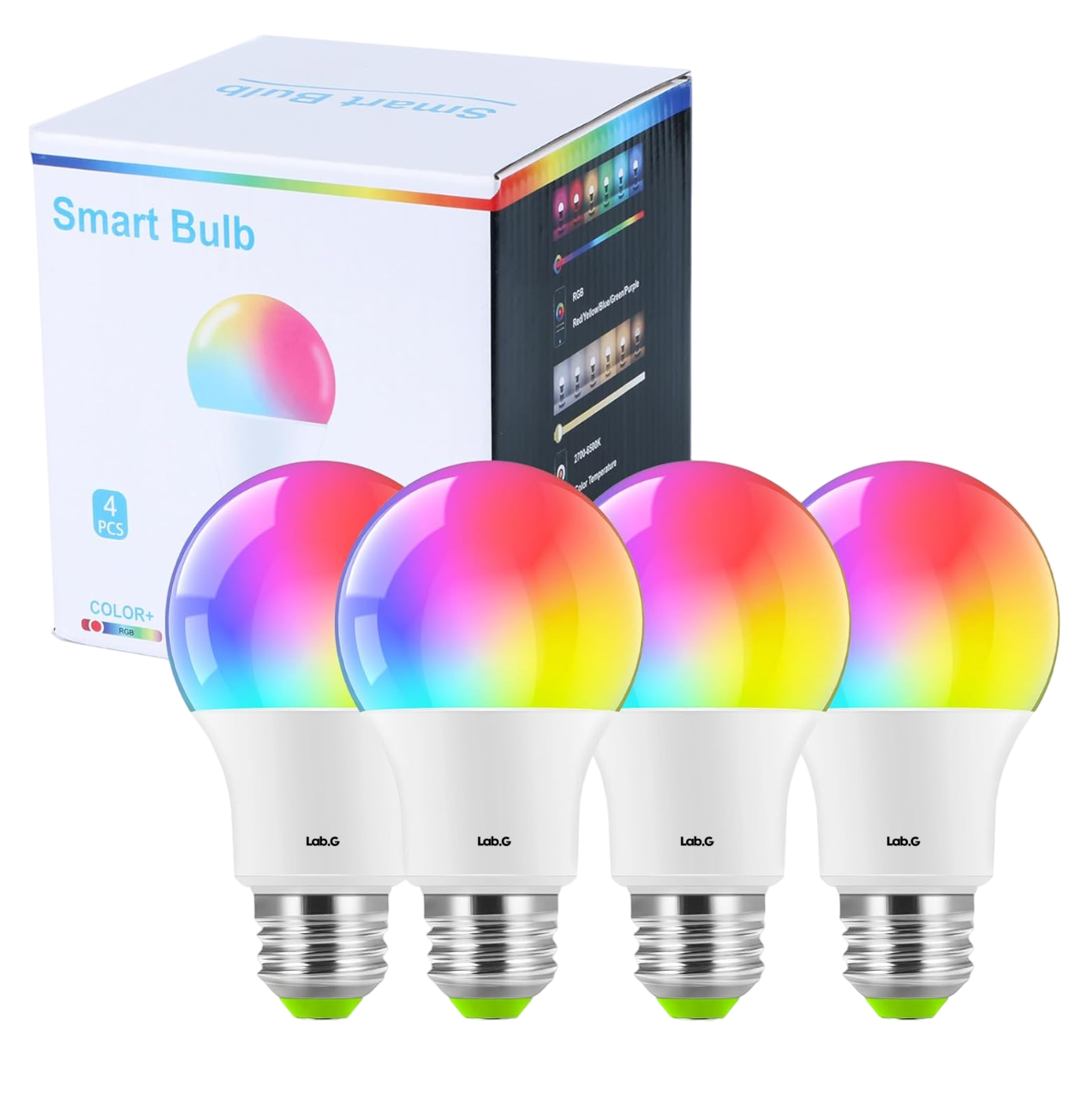 Foto 1 | 4 Focos Led Inteligente Rgbcw Wifi Ajustable Multicolor 12 W Lab.g Blanco