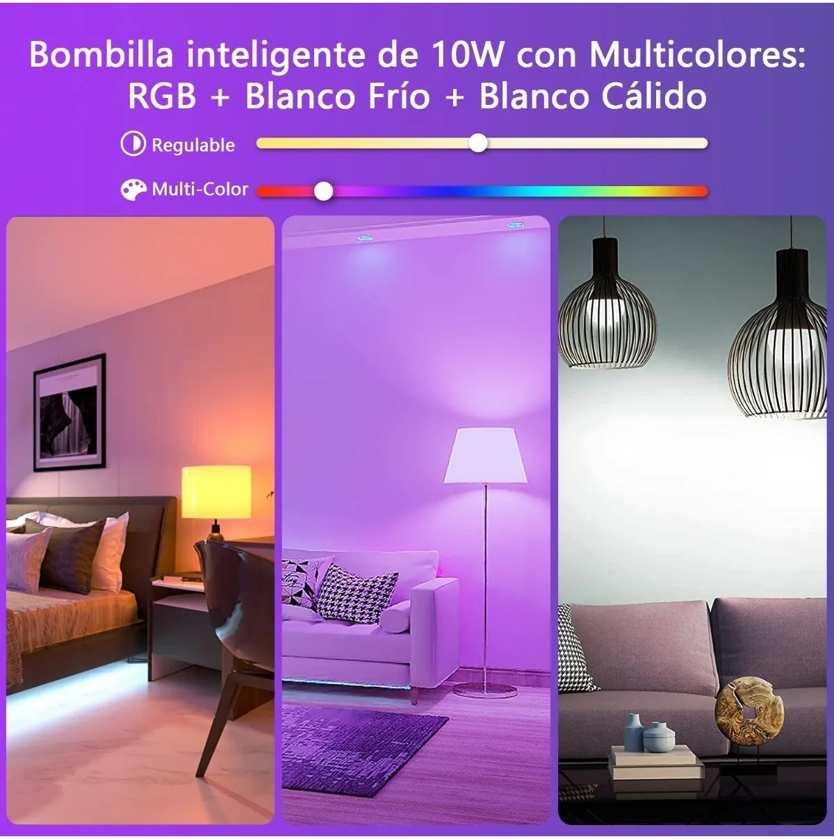 Foto 4 | 4 Focos Led Inteligente Rgbcw Wifi Ajustable Multicolor 12 W Lab.g Blanco