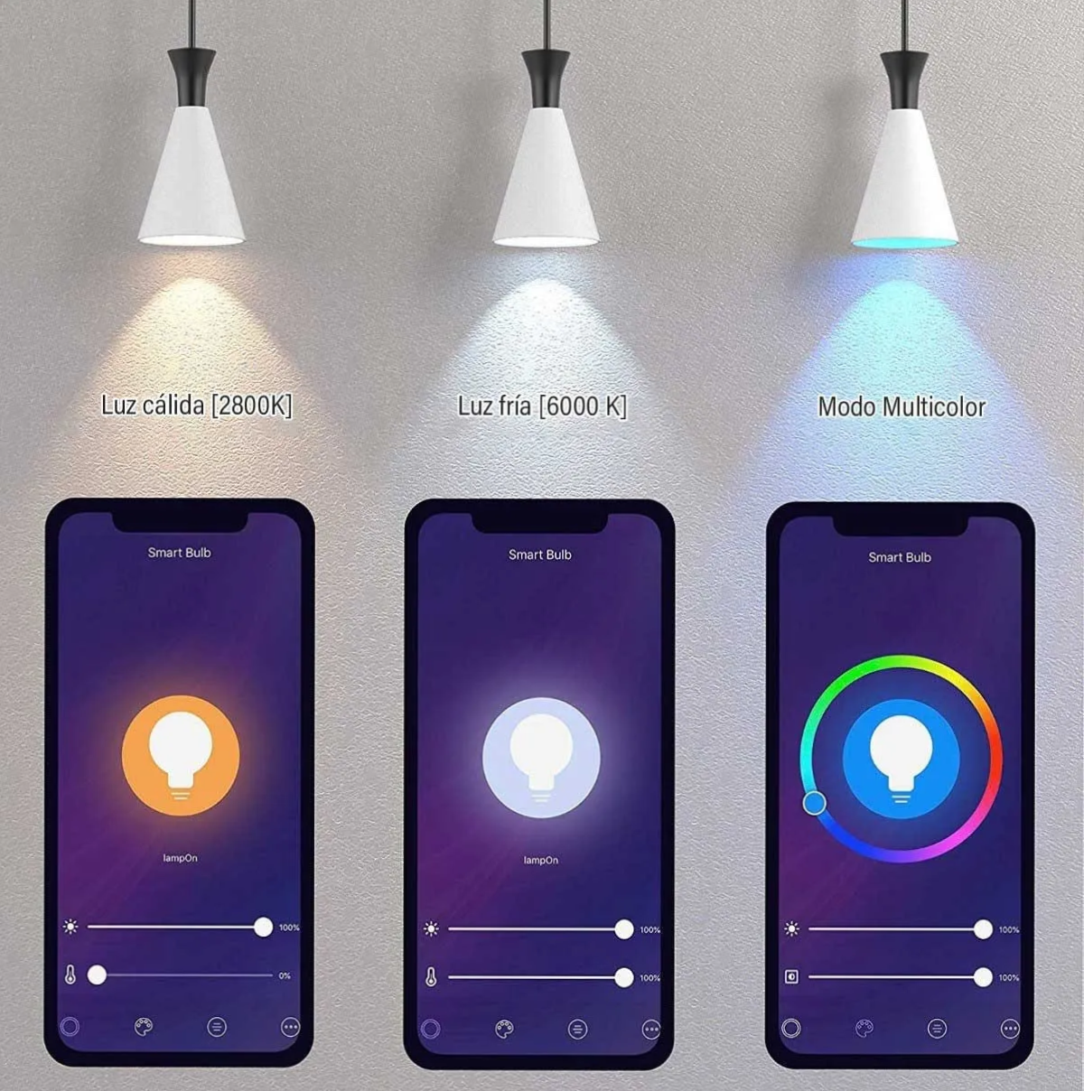 Foto 6 | 4 Focos Led Inteligente Rgbcw Wifi Ajustable Multicolor 12 W Lab.g Blanco