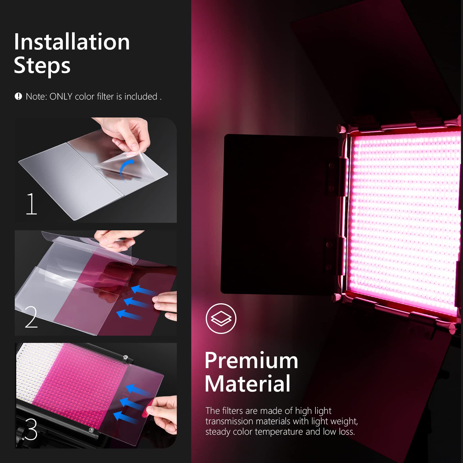 Foto 4 pulgar | Juego De Filtros De Color Neewer 660 Led Para Vídeo, 16,7 X 21,7 Cm - Venta Internacional.