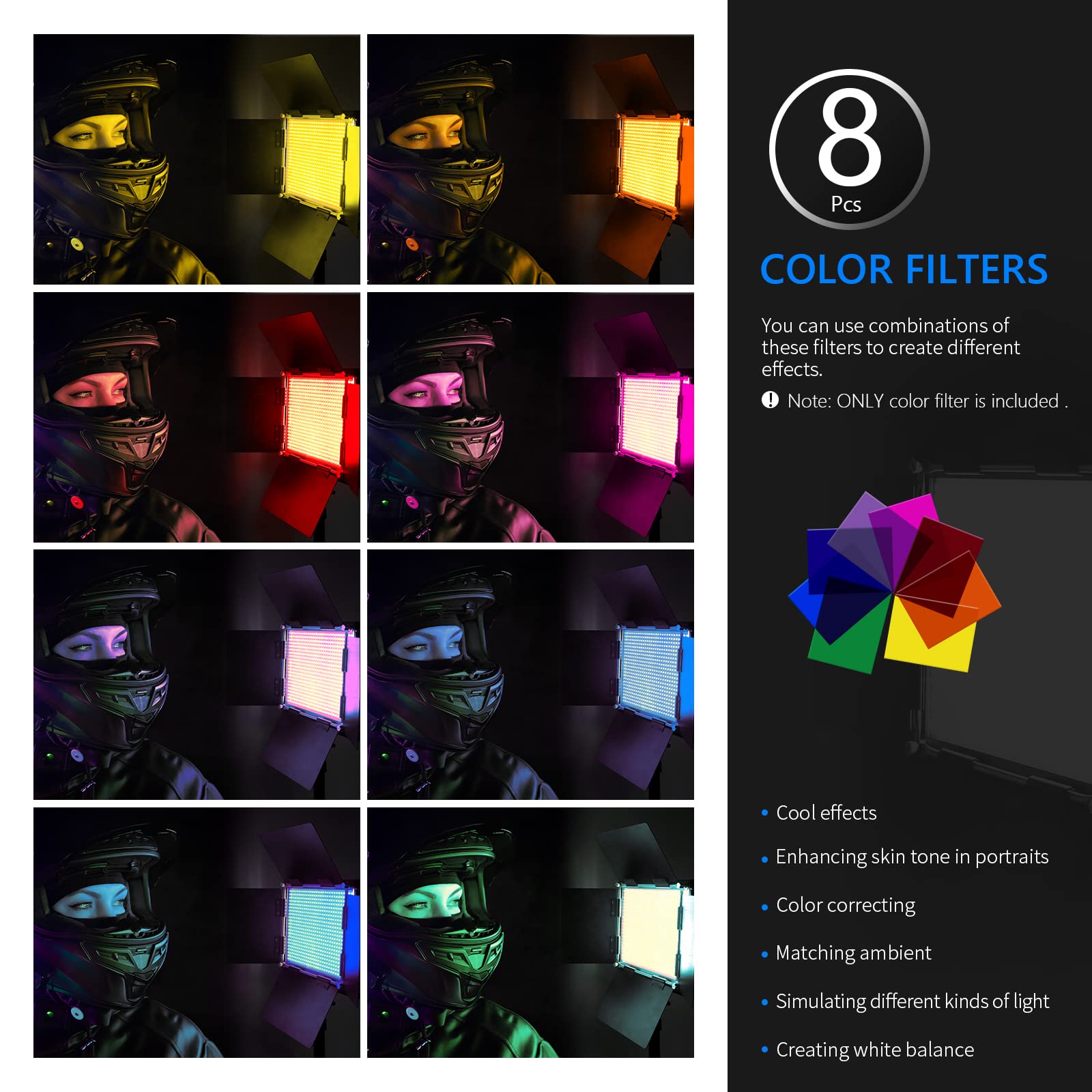 Foto 4 | Juego De Filtros De Color Neewer 660 Led Para Vídeo, 16,7 X 21,7 Cm - Venta Internacional.