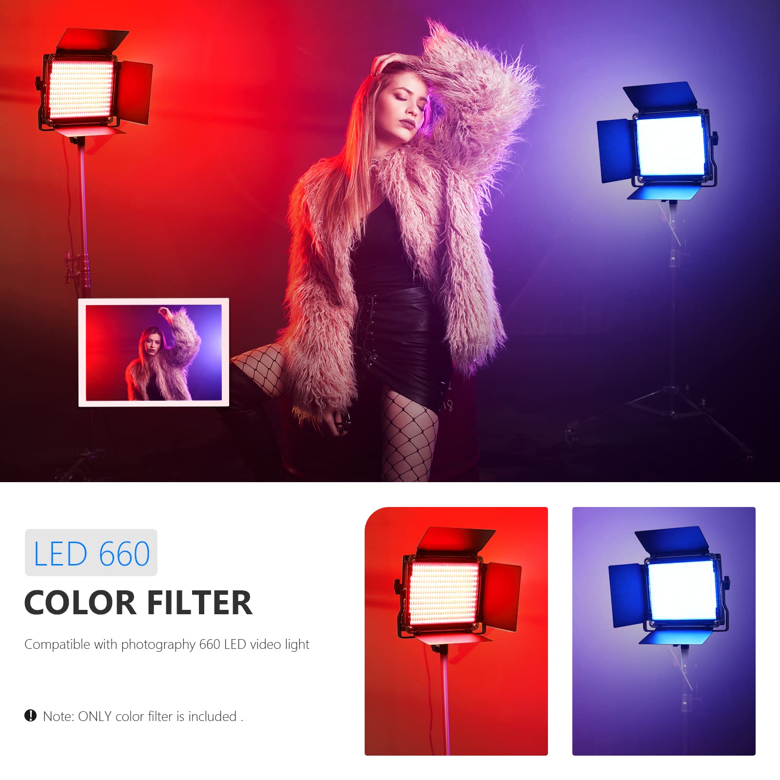 Foto 6 pulgar | Juego De Filtros De Color Neewer 660 Led Para Vídeo, 16,7 X 21,7 Cm - Venta Internacional.