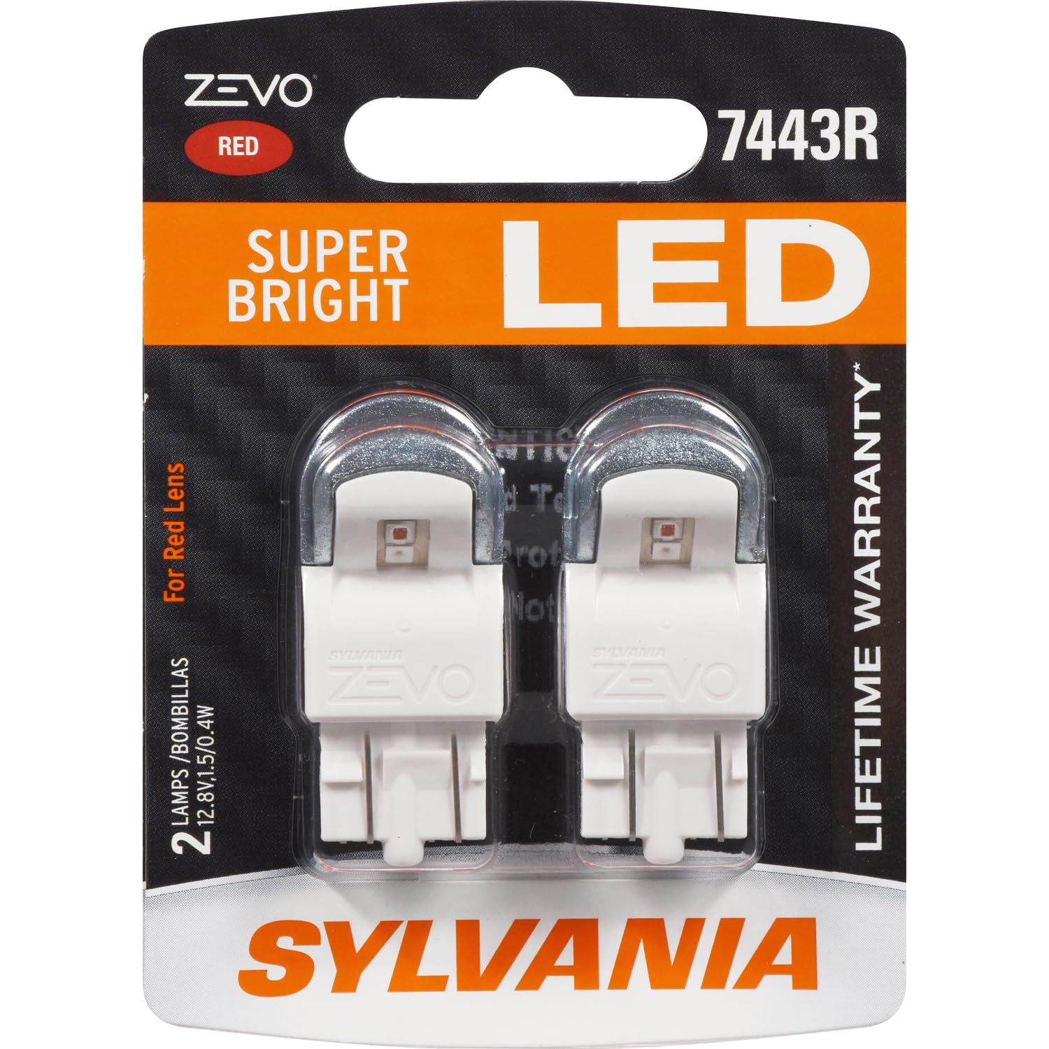 Foto 1 | Bombilla Led Sylvania 7443 T20 Zevo Roja Para Luces De Freno Y Traseras - Venta Internacional.