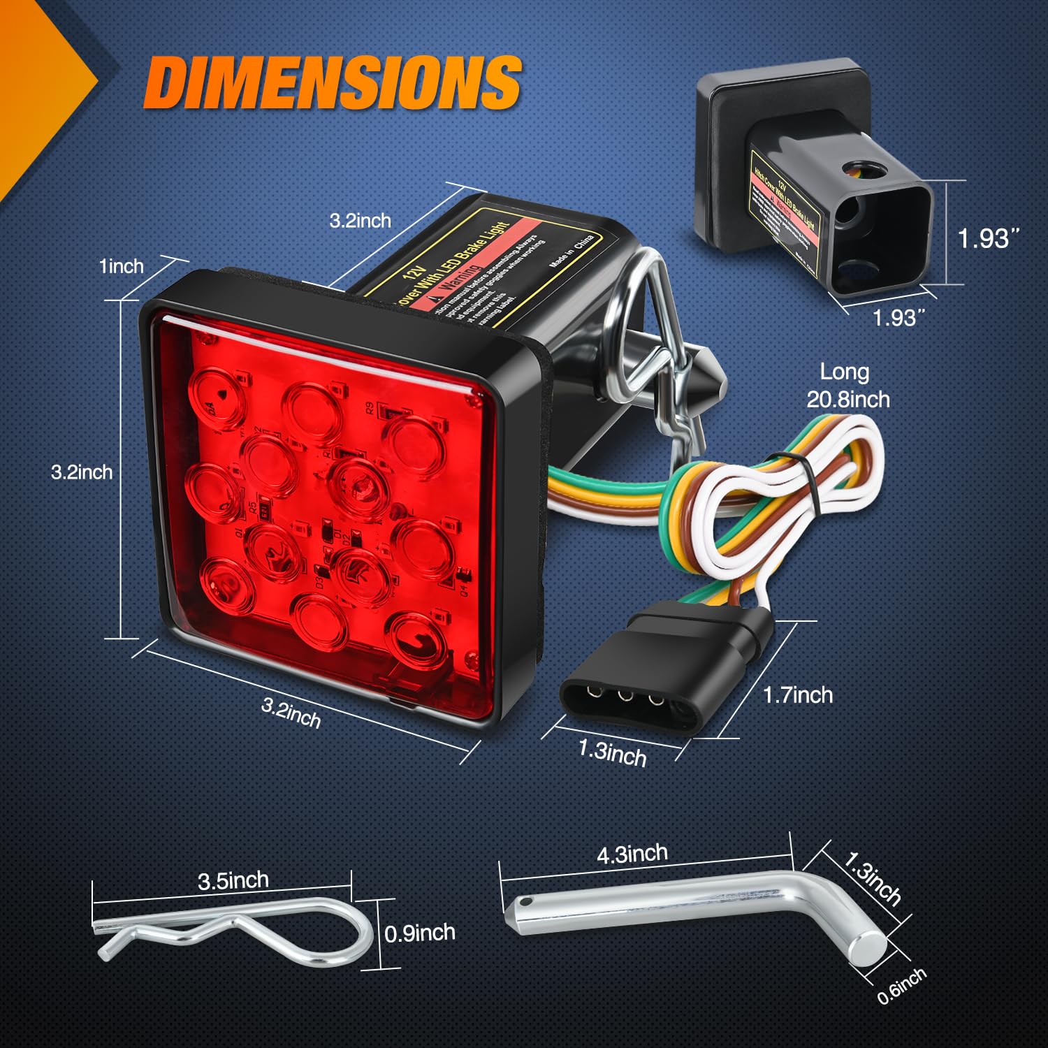 Foto 3 pulgar | Funda Led Para Enganche De Remolque, Luz De Freno, Lente Roja Cuadrada, Nilight - Venta Internacional.