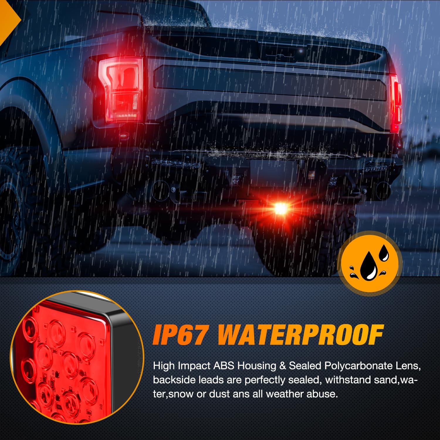Foto 8 pulgar | Funda Led Para Enganche De Remolque, Luz De Freno, Lente Roja Cuadrada, Nilight - Venta Internacional.