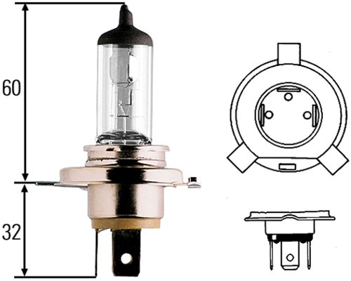 Foto 2 | Bombilla Halógena Hella 9003 Standard 12v 60/55w Transparente - Venta Internacional.