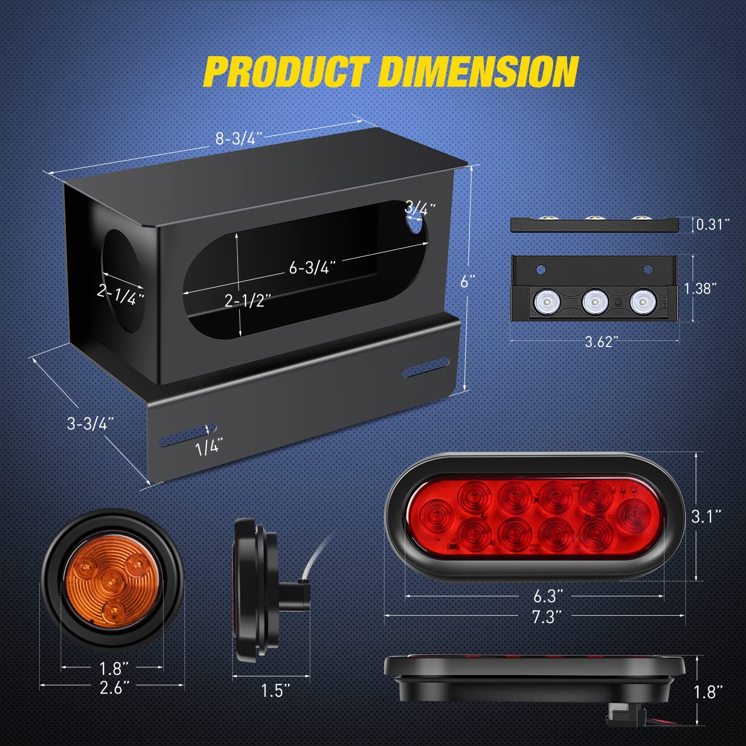 Foto 3 pulgar | Kit De Carcasas Para Cajas De Luz Para Remolque Nilight Con Licencia De 3 Led - Venta Internacional.