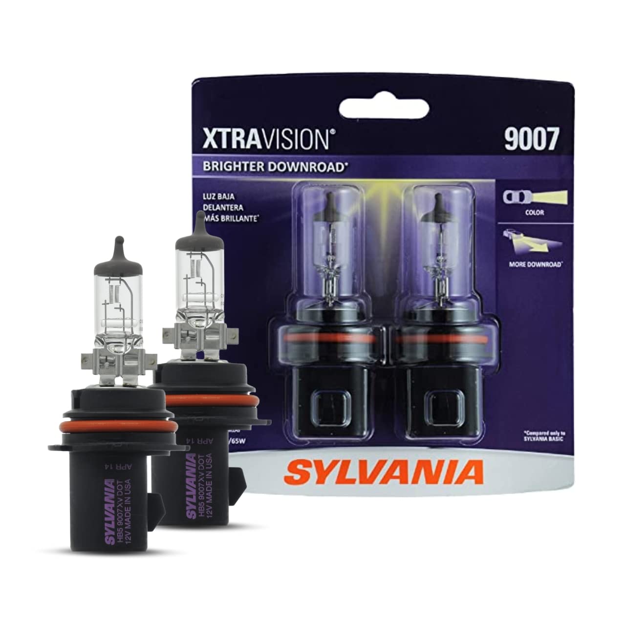 Bombilla Halógena Para Faros Delanteros Sylvania 9007 Xtravision (2 Bombillas) - Venta Internacional.