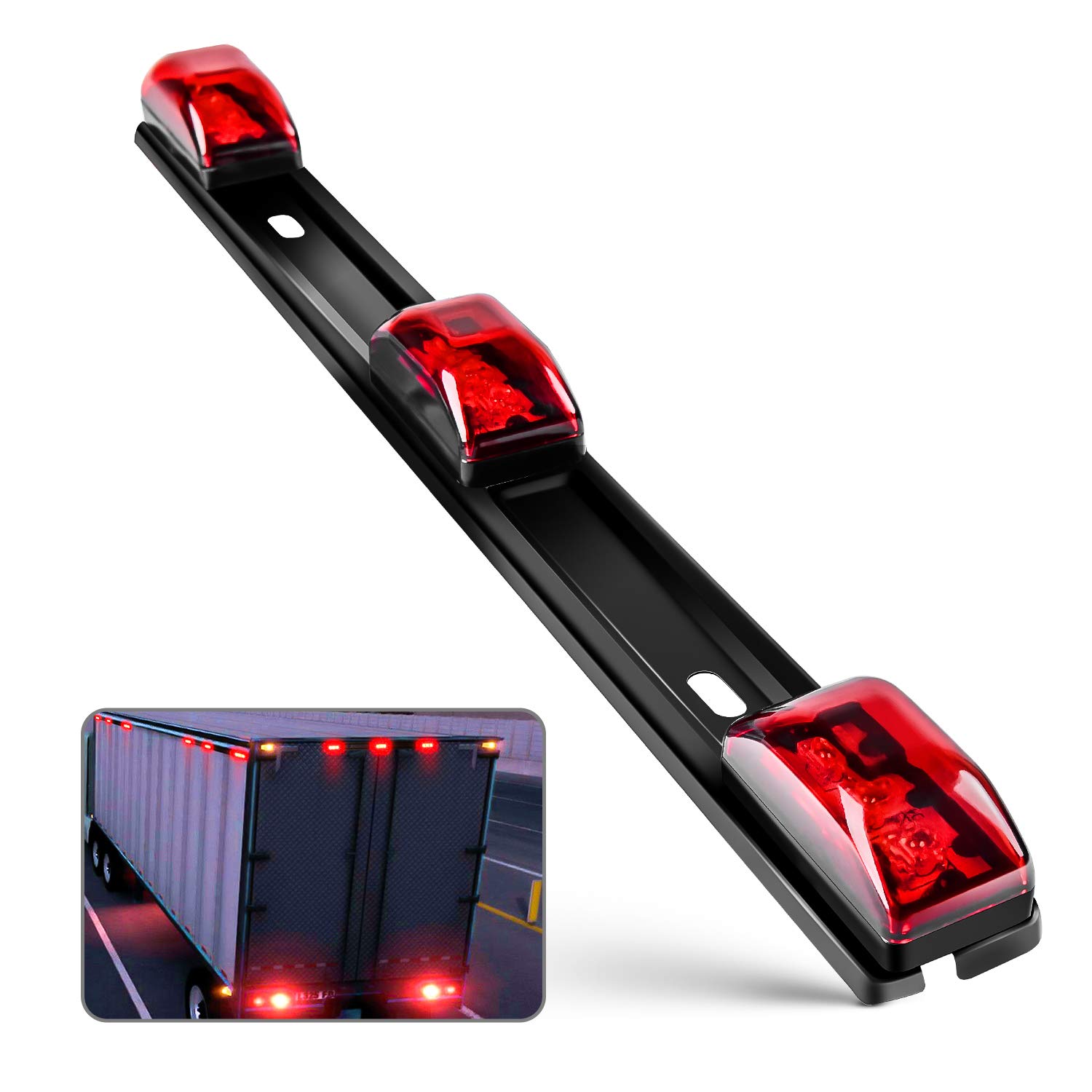 Luz Trasera Con Marcador De Identificación Nilight Tl-11, 9 Led, Roja, Para Camión - Venta Internacional.