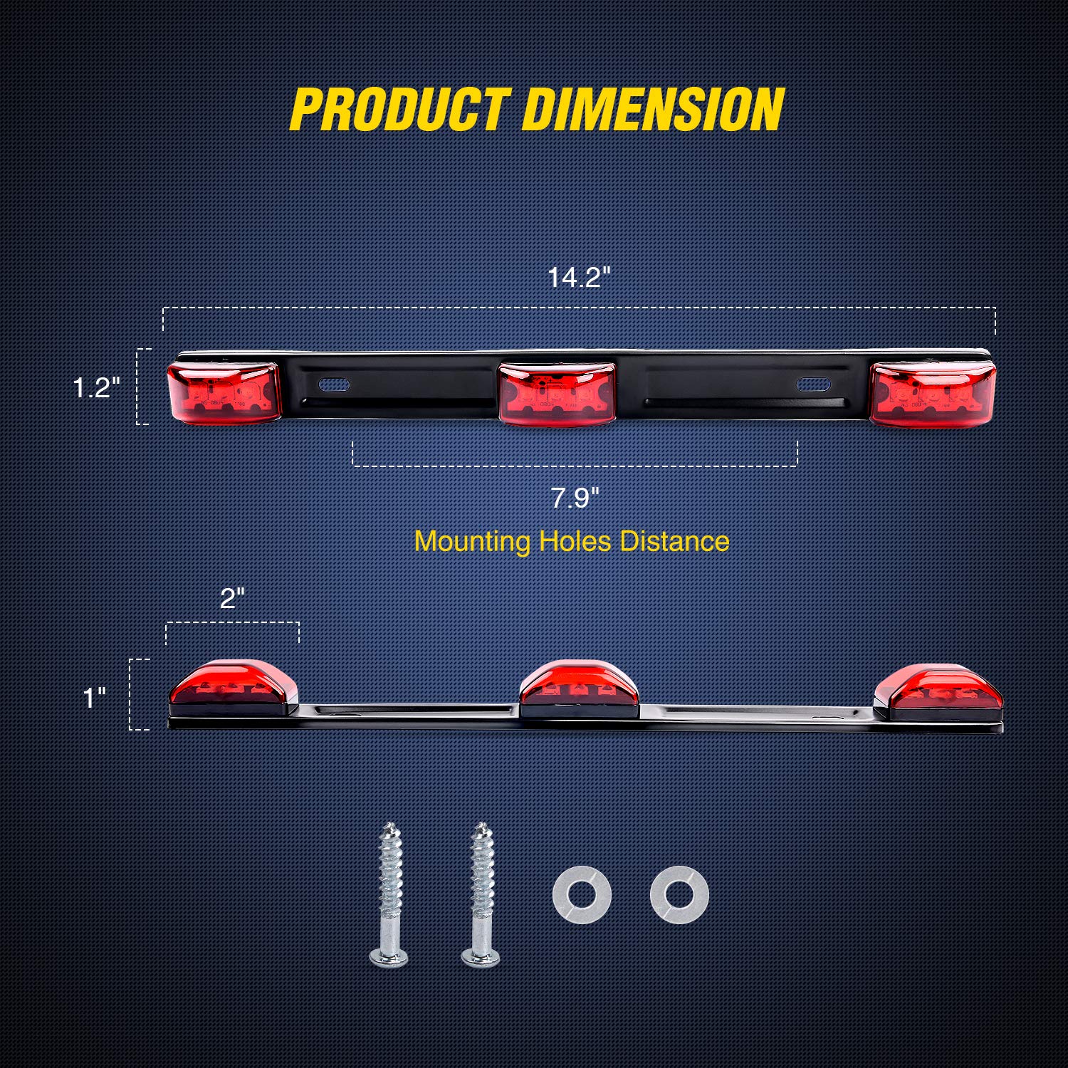Foto 3 pulgar | Luz Trasera Con Marcador De Identificación Nilight Tl-11, 9 Led, Roja, Para Camión - Venta Internacional.