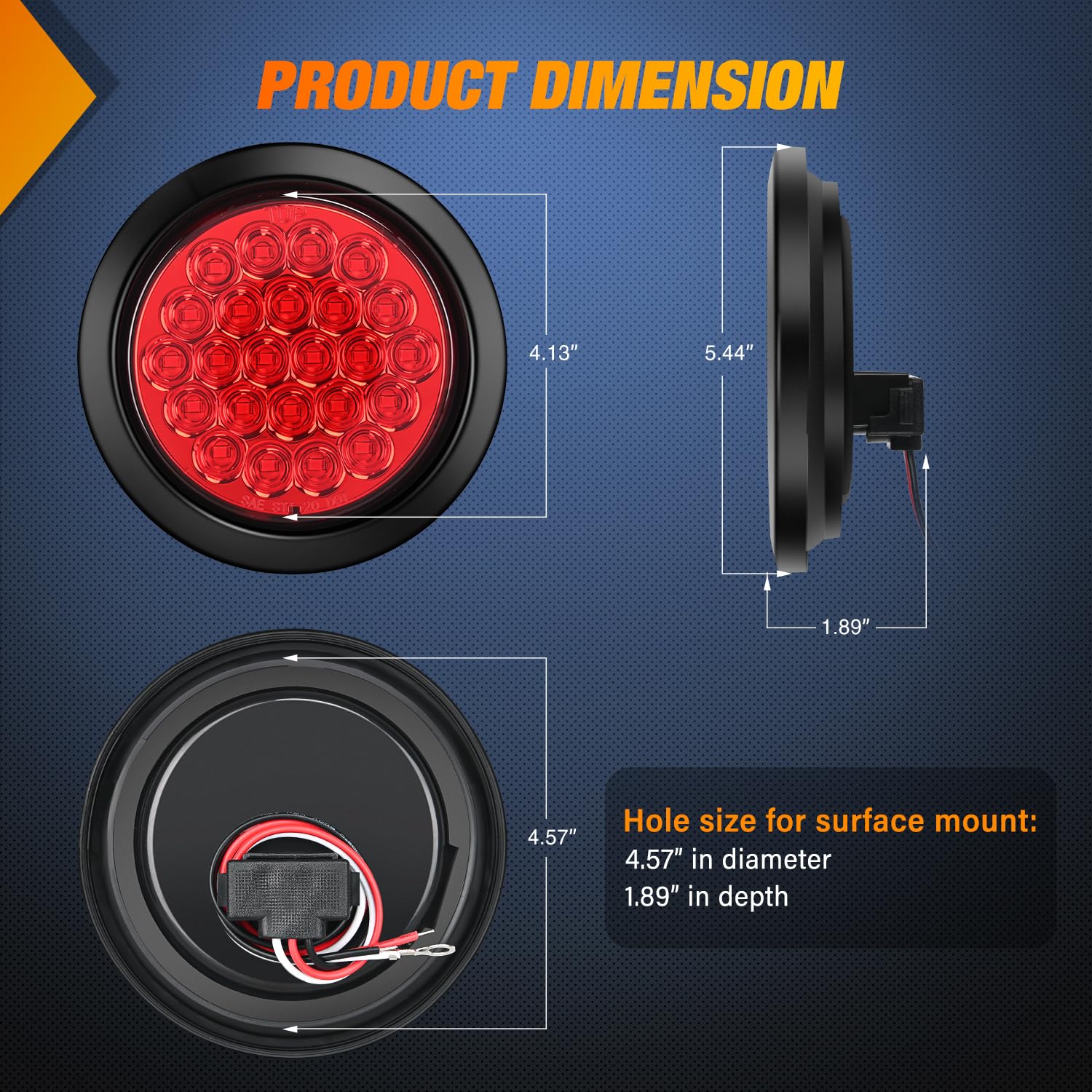 Foto 3 pulgar | Luz Trasera Para Remolque Nilight, Redonda, 4 Pulgadas, 24 Led, Color Rojo, 2 Unidades, 12 V - Venta Internacional.